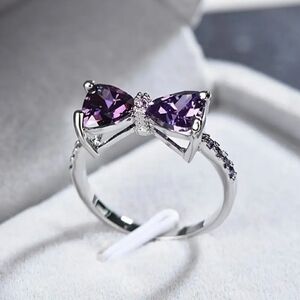 Elegant Purple Bow Ring, sz 7, NWT